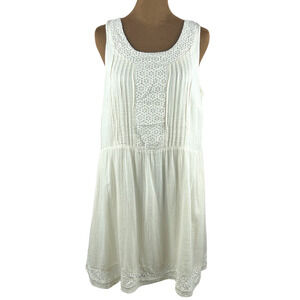Old Navy‎ White Sleeveless Midi Dress – Crochet Lace Trim, Lightweight, Size M